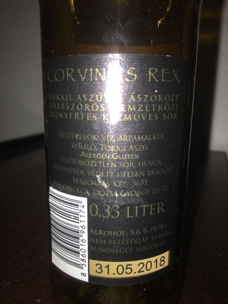 Corvinus Rex - Serforrás KFT (330 mL) alcohol collectible [Barcode 8586016961174] - Main Image 2