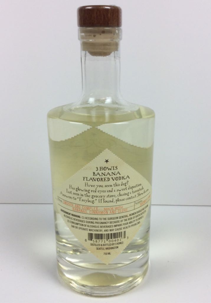 3 Howls Banana Flavored Vodka - 3 Howls (750mL) alcohol collectible [Barcode 858771004013] - Main Image 2