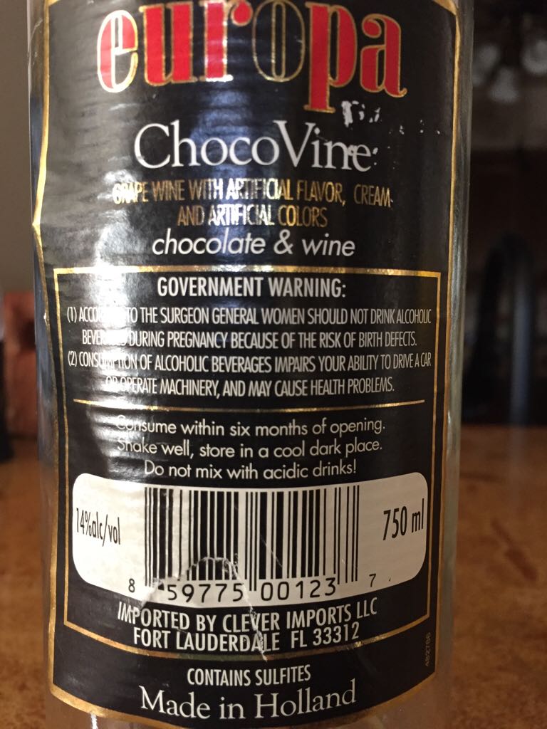 ChocoVine - Holland (750 mL) alcohol collectible [Barcode 859775001237] - Main Image 2