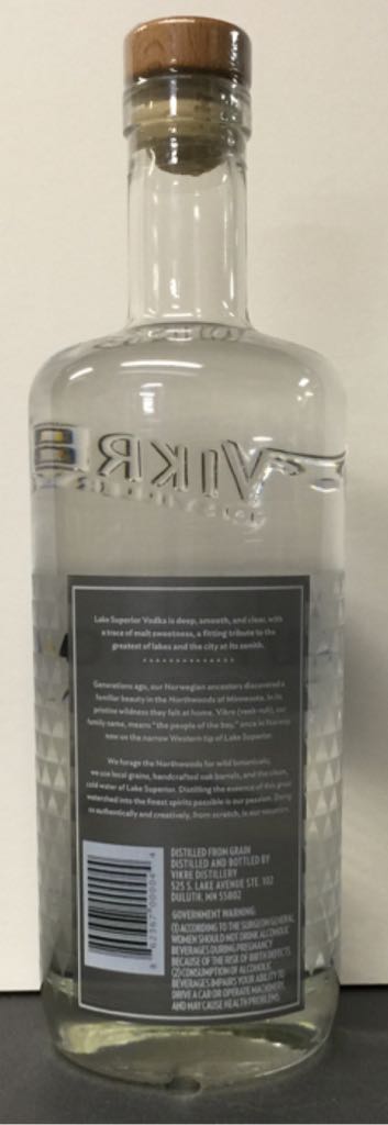 Lake Superior Vodka - Vikre Distillery (750mL) alcohol collectible [Barcode 862367000044] - Main Image 2