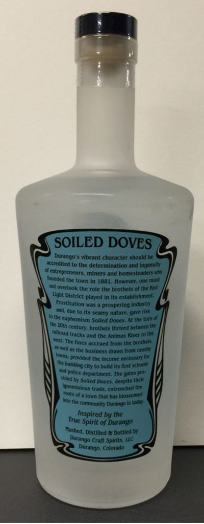 Soiled Doves Vodka - Durango Craft Spirits- LLC (750mL) alcohol collectible [Barcode 862919000102] - Main Image 2