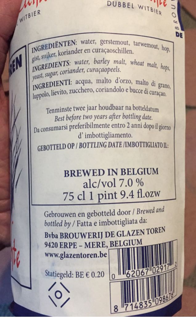 Jan De Lichte  - KleinBrouwerij De Glazen Toren (750 mL) alcohol collectible [Barcode 8714835098676] - Main Image 2