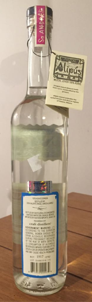 Alipus San Andres - Alipus (750 mL) alcohol collectible [Barcode 871952000079] - Main Image 2