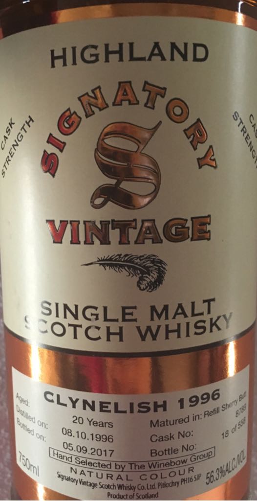 Signatory Glenlivet 1995 19 Years