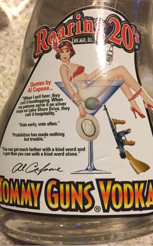 Tommy Guns ”roaring 20’s” Vodka - n/a (750 mL) alcohol collectible [Barcode 874756000115] - Main Image 2