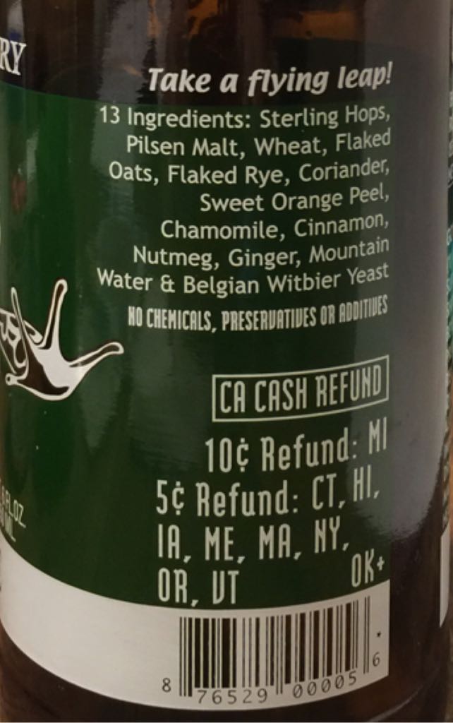 White Frog Ale - Rogue/Issaquah Brewery (22 fl. oz.) alcohol collectible [Barcode 876529000056] - Main Image 2