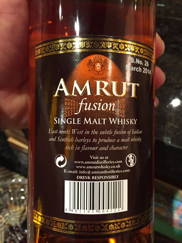 Amrut fusion  - Amrut Distilleries Ltd (700 mL) alcohol collectible [Barcode 8901193004122] - Main Image 2