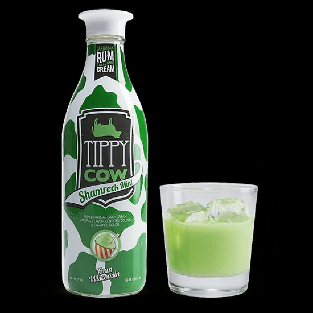 Tippy Cow Shamrock Mint - Midwest Custom Bottling (750 mL) alcohol collectible [Barcode 890355001162] - Main Image 2