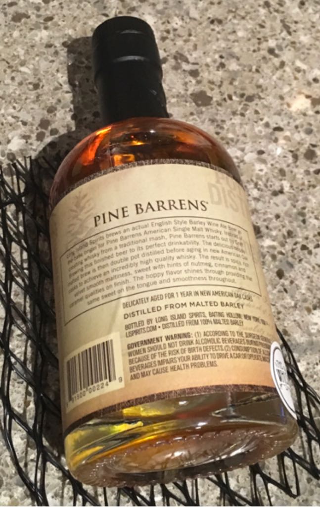 Pine Barrens - Long Island Spirits (375 mL) alcohol collectible [Barcode 891500002249] - Main Image 2