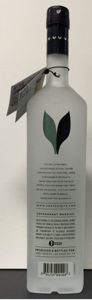 VEEV Vodka - Veev Spirits (750mL) alcohol collectible [Barcode 895259001003] - Main Image 2