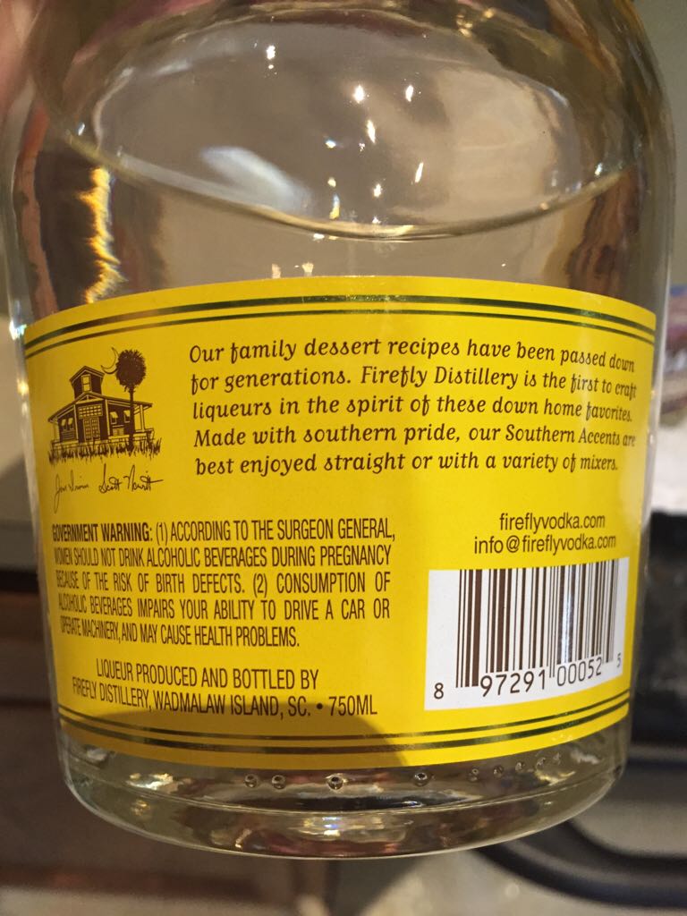 Southern Accents Banana Pudding - Firefly Distillery (750 mL) alcohol collectible [Barcode 897291000525] - Main Image 2