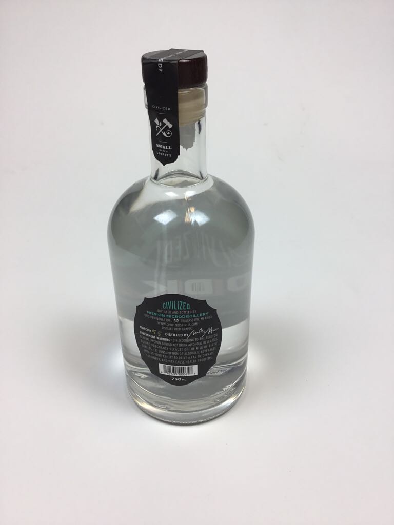 Civilized Vodka - Mission Microdistillery (750mL) alcohol collectible [Barcode 897435000657] - Main Image 2