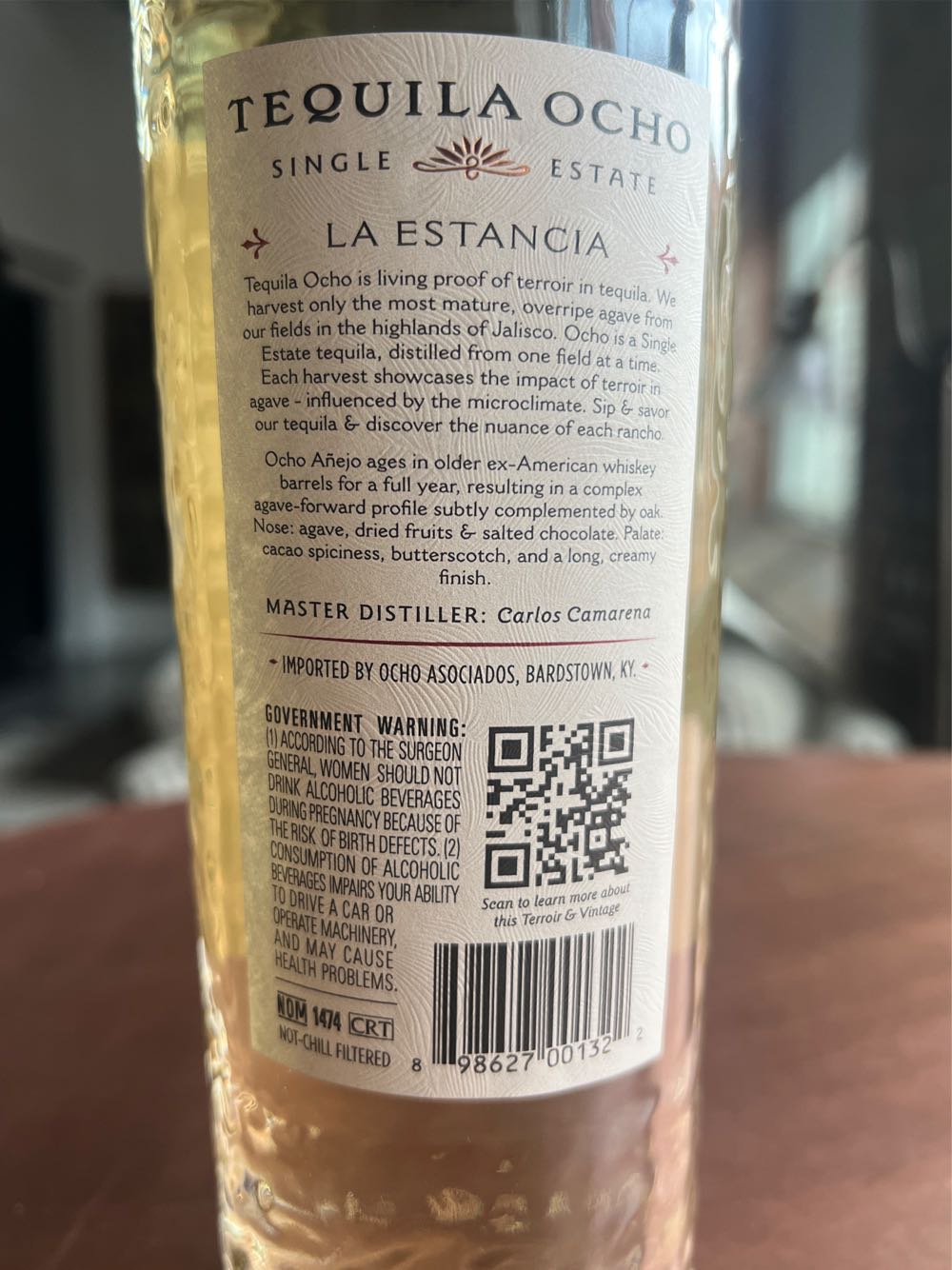 Tequila Ocho 2023 Anejo Single Estate Tequila - NOM 1474 (750 mL) alcohol collectible [Barcode 898627001322] - Main Image 4