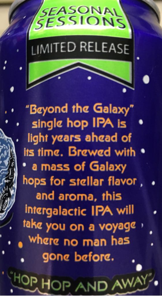 Beyond The Galaxy IPA  - Terrapin Beer CO (12 fl. oz.) alcohol collectible [Barcode 899539000571] - Main Image 2