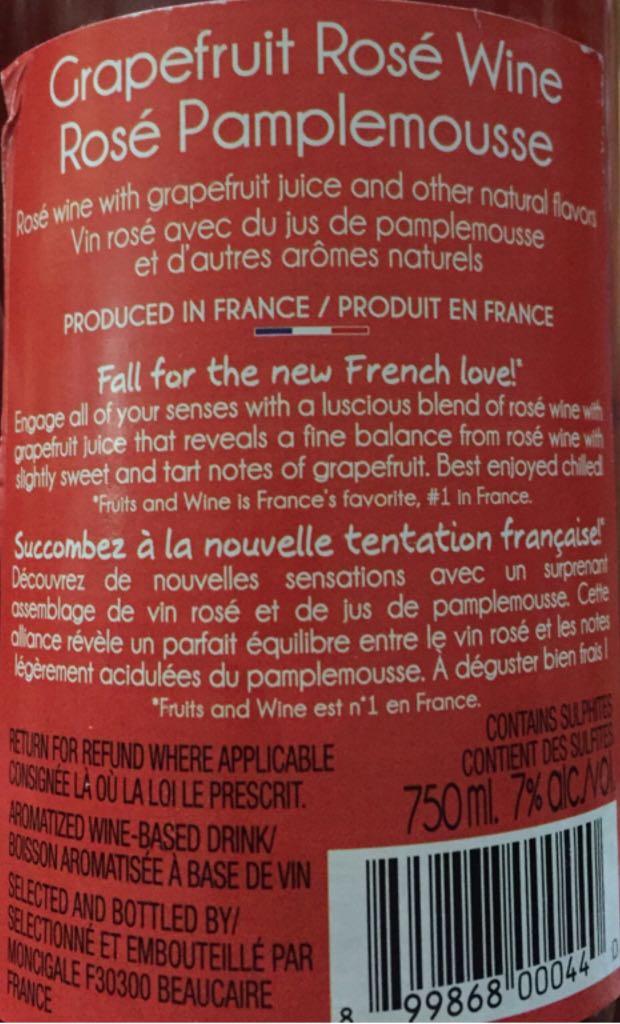 Fruits And Wine - Moncigale (750 mL) alcohol collectible [Barcode 899868000440] - Main Image 2