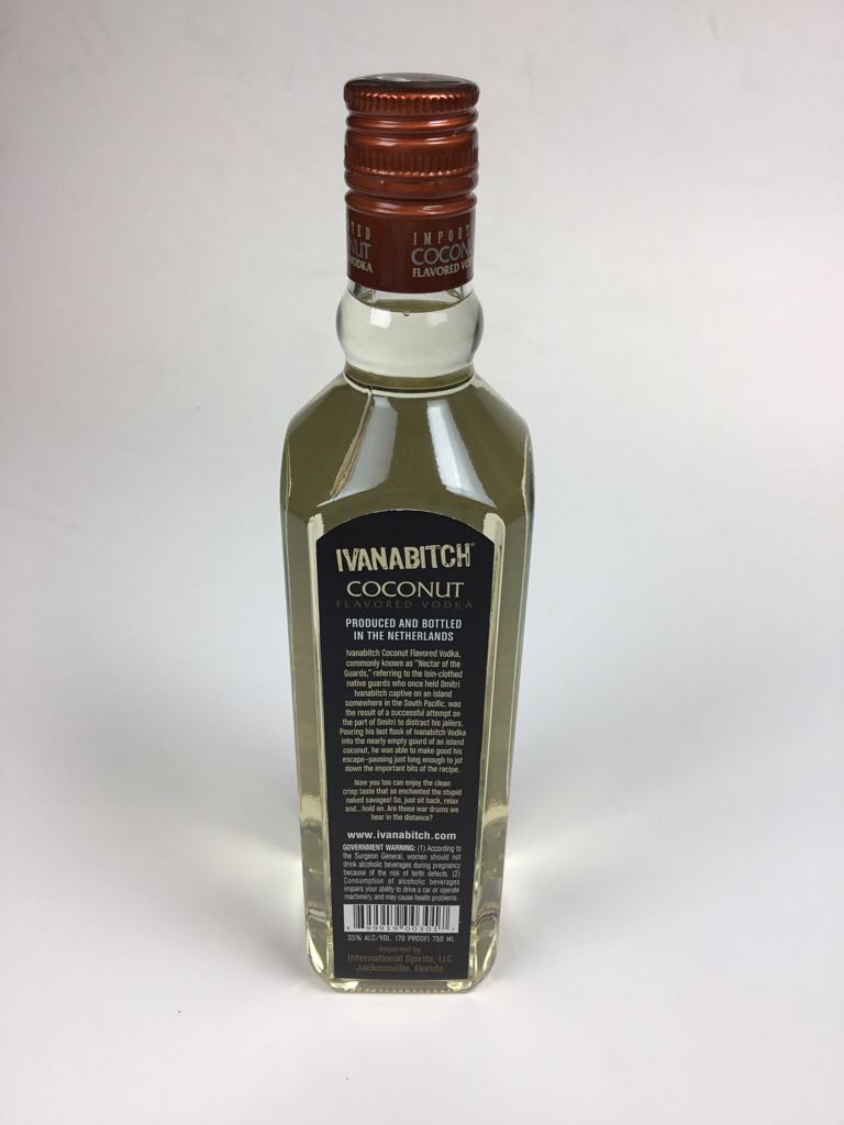 Ivanabitch Coconut - Imported by International Spirits- LLC (750 mL) alcohol collectible [Barcode 899919003017] - Main Image 2