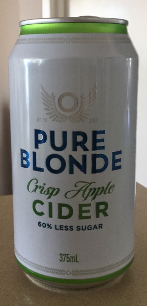 Pure Blonde Crisp Apple Cider - Carlton & United Breweries (375mL) alcohol collectible [Barcode 9320000502511] - Main Image 2