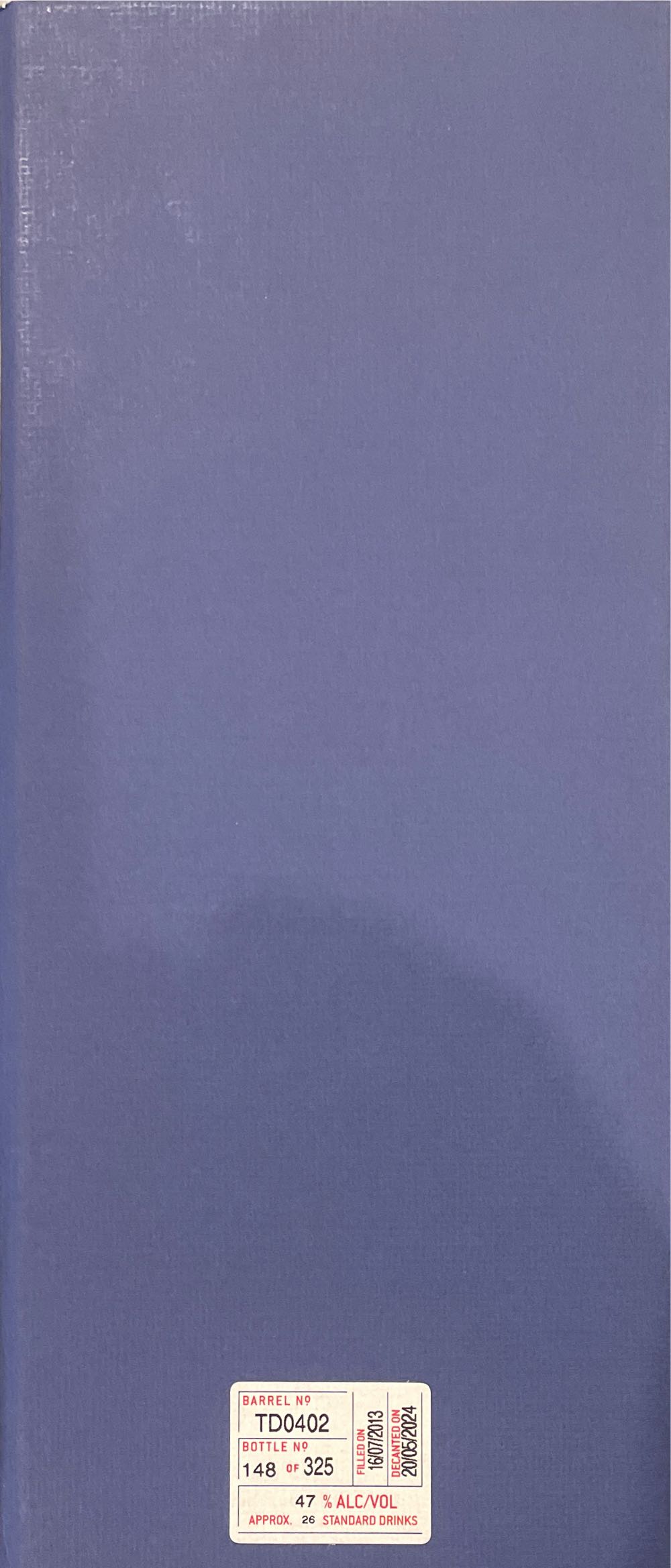 Sullivans Cove Single French Cask Oak - Tasmania Distillery (700 mL) alcohol collectible [Barcode 9320255000015] - Main Image 3