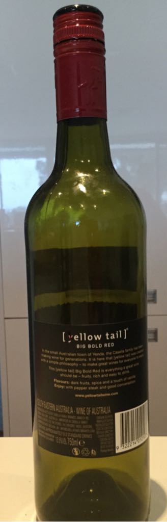 Yellow tail - Big Bold Red - The Casella Family (750 mL) alcohol collectible [Barcode 9322214012107] - Main Image 2