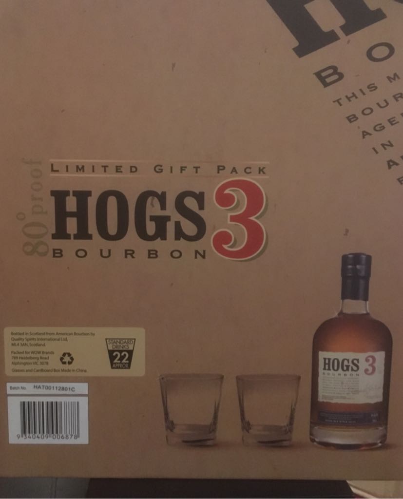 Hogs 3 Bourbon - Hogs (700 mL) alcohol collectible [Barcode 9340409006878] - Main Image 2