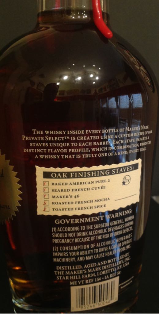 Maker’s Mark Private Select - Makers Mark Distillery, Inc. (750 mL) alcohol collectible - Main Image 2