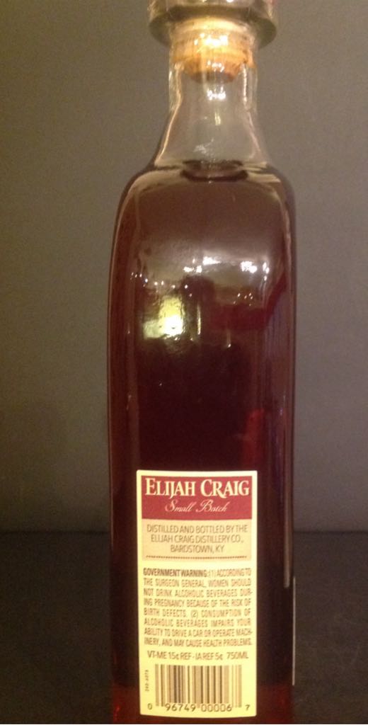 Elijah Craig Small Batch - Kentucky Straight Bourbon Whiskey (750 mL) alcohol collectible - Main Image 2