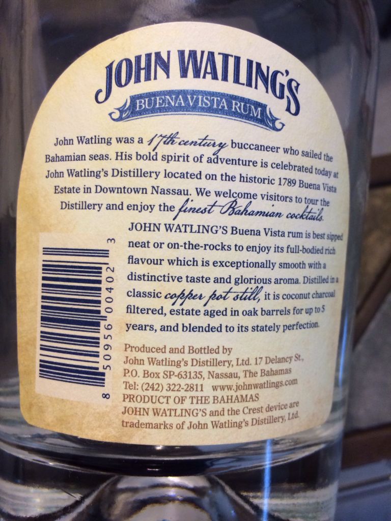 John Watlong’s - Bahamas (750 mL) alcohol collectible - Main Image 2
