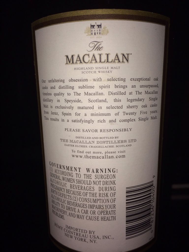 The Macallan 25 Years Cherry Oak - Macallan Distillery (750 mL) alcohol collectible - Main Image 2