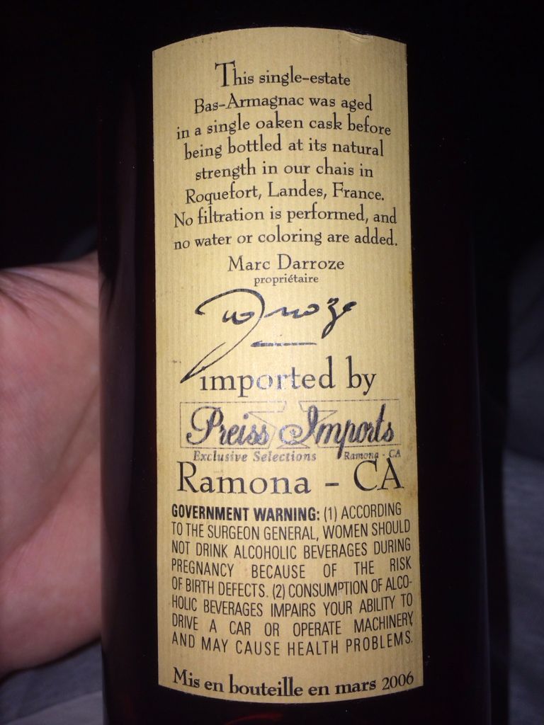 Darroze 1967 Domaine De Saint Aubin - Tbd (750 mL) alcohol collectible - Main Image 2