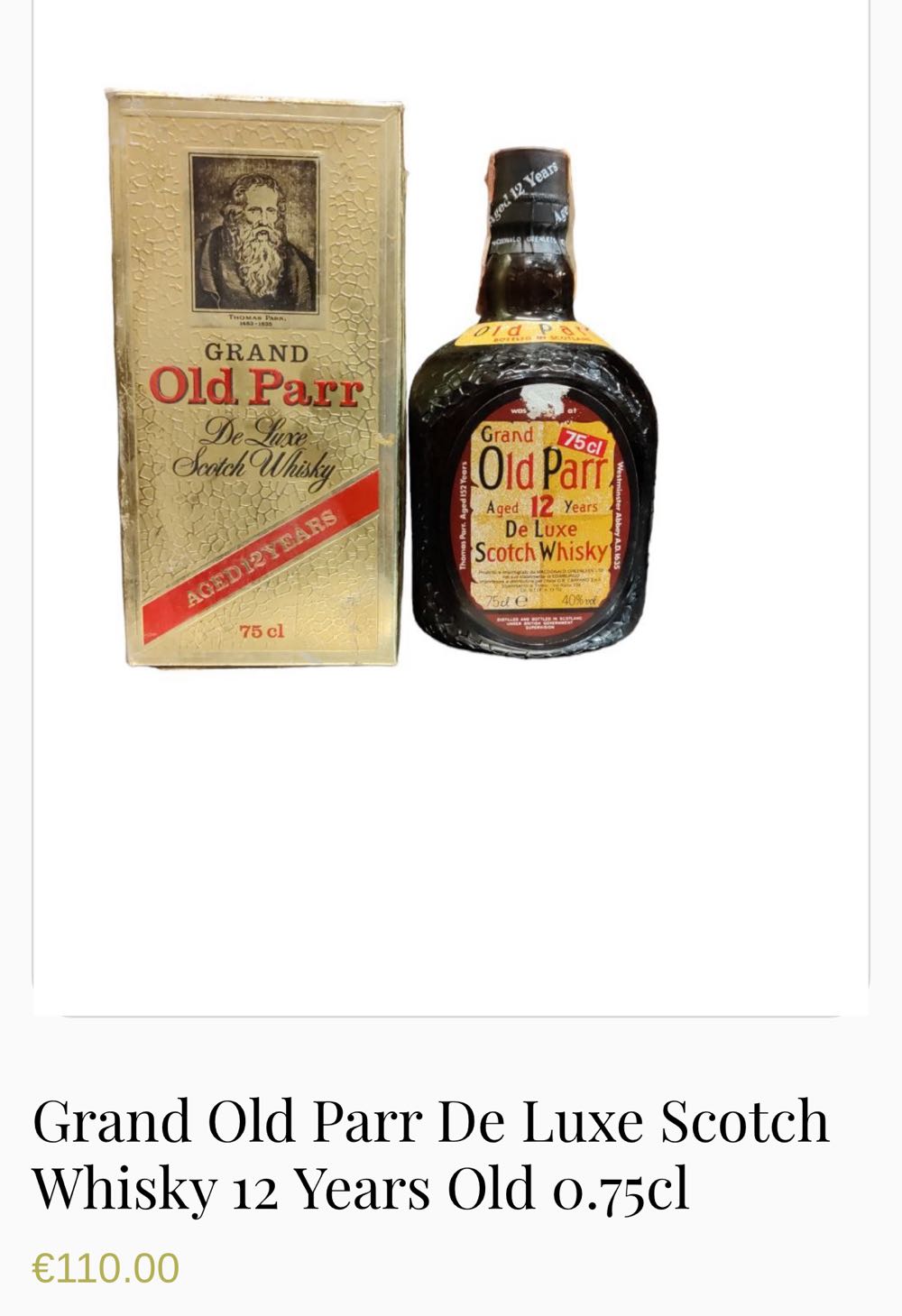 Old Parr 12yo Imp MANZUOLI - Macdonald Greenlees (750 mL) alcohol collectible - Main Image 4