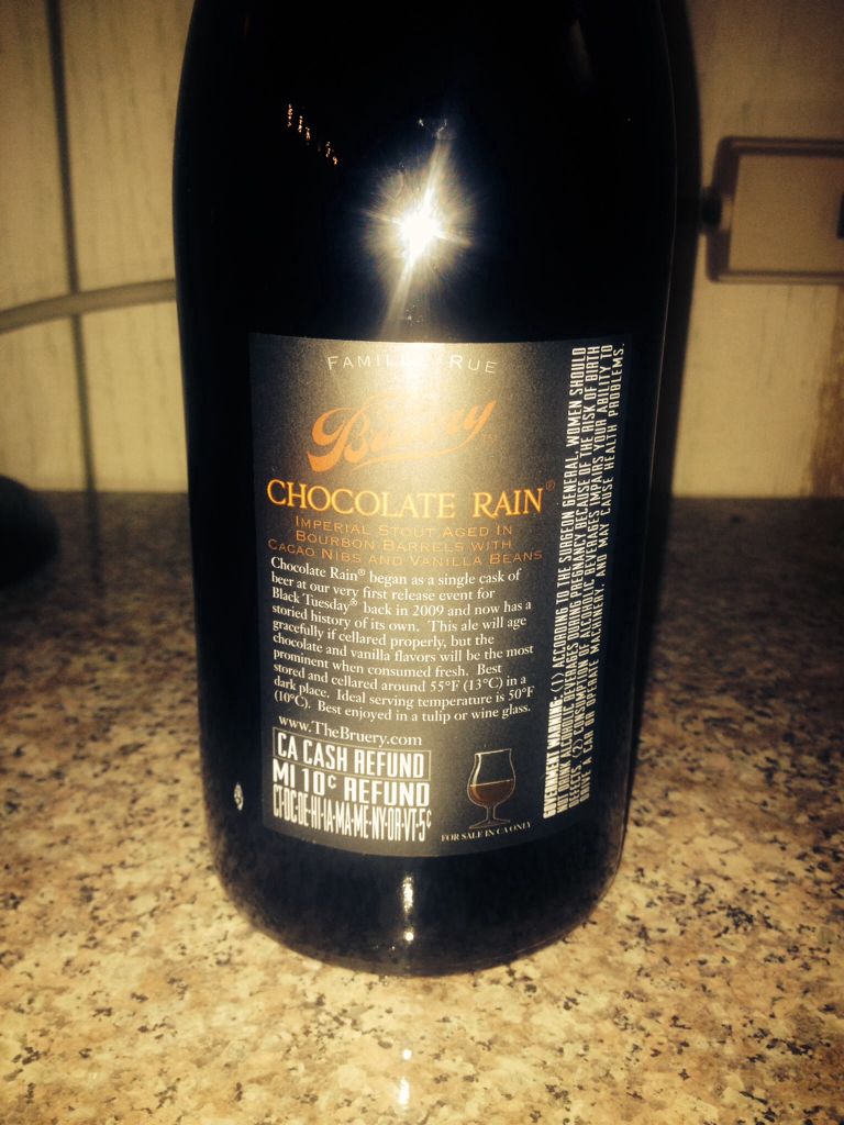 Chocolate Rain - The Bruery (750 mL) alcohol collectible - Main Image 2