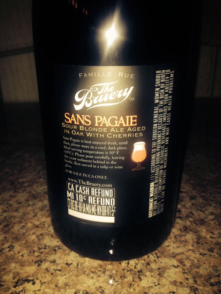 Sans Pagaie - The Bruery (750 mL) alcohol collectible - Main Image 2