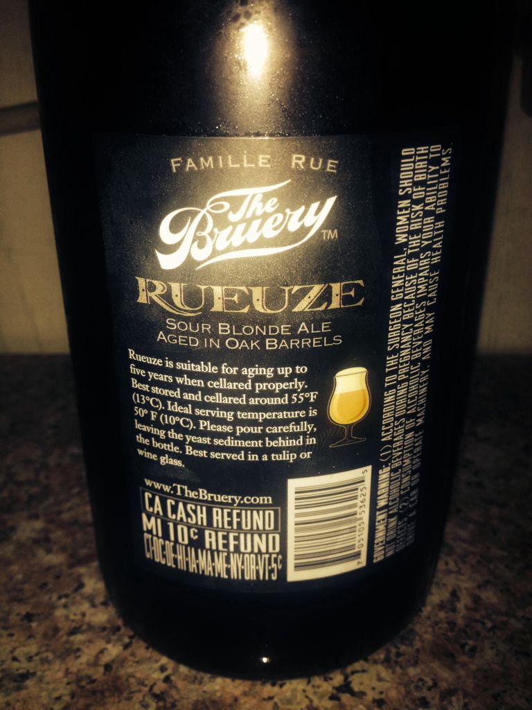 Rueuze - The Bruery (750 mL) alcohol collectible - Main Image 2