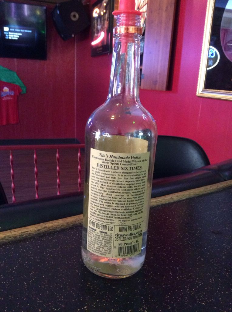 Tito’s Hand Made Vodka - Titos Vodka Co (1L) alcohol collectible - Main Image 2