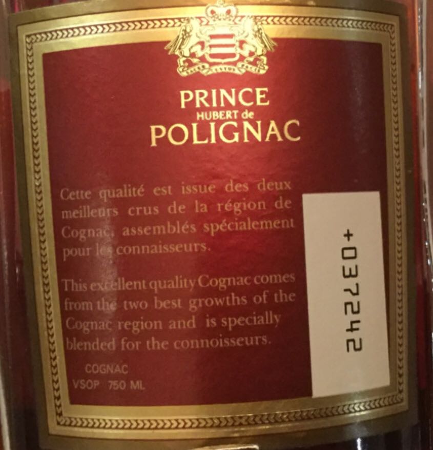 Polignac VSOP - n/a (30 mL) alcohol collectible - Main Image 2