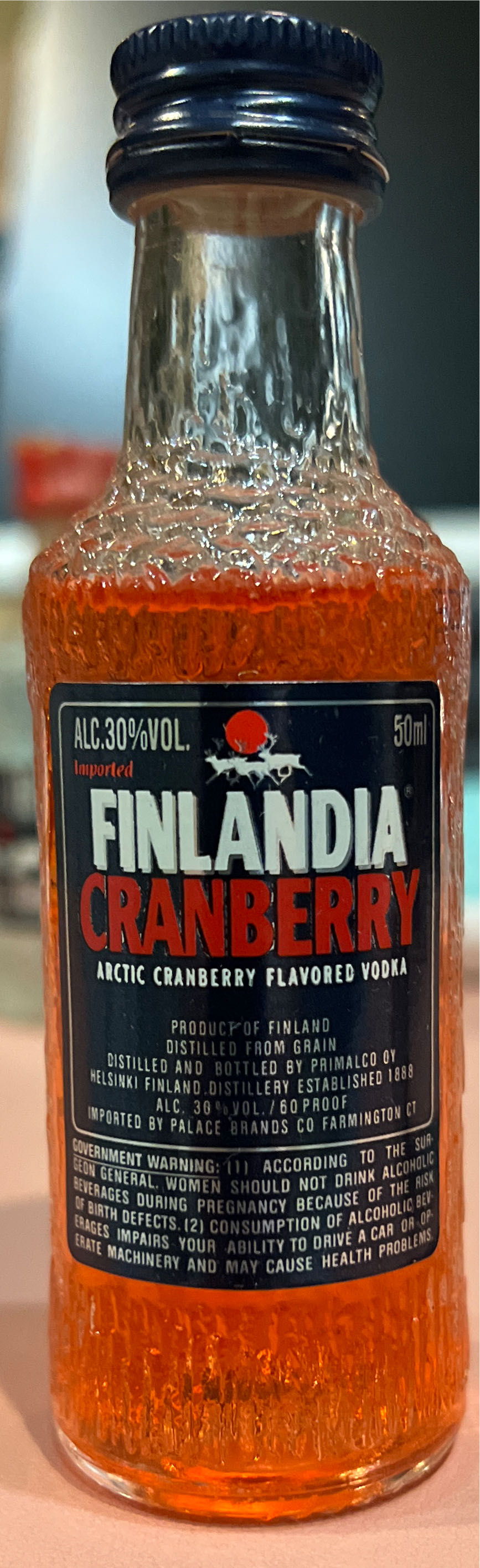 Finlandia Cranberry - Altia Corp. (50 mL) alcohol collectible - Main Image 2