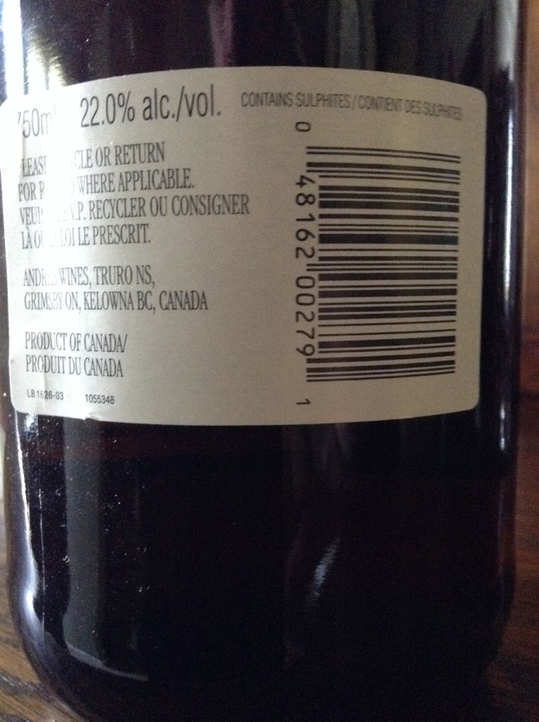 Canadian Sherry - Andres (750 mL) alcohol collectible - Main Image 2