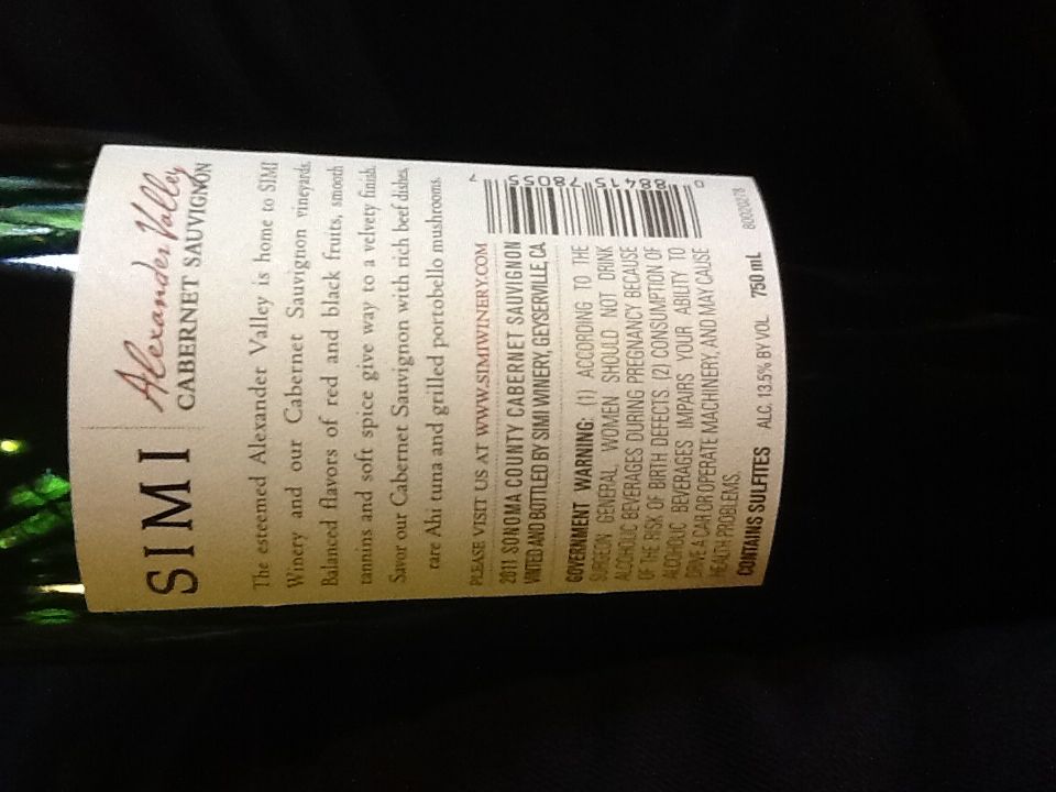 Simi - Simi Winery Geyserville CA (750 mL) alcohol collectible - Main Image 2