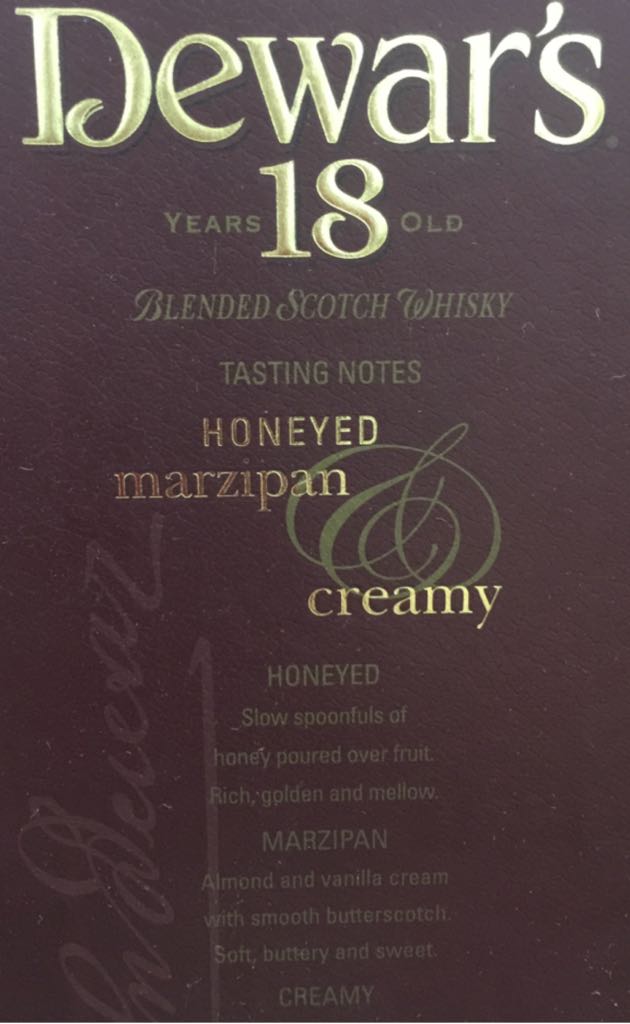 Dewar’s 18 - John Dewar & Sons (750 mL) alcohol collectible - Main Image 2