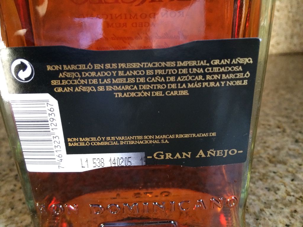 Ron Barcelo - Republica Dominicana (750 mL) alcohol collectible - Main Image 2