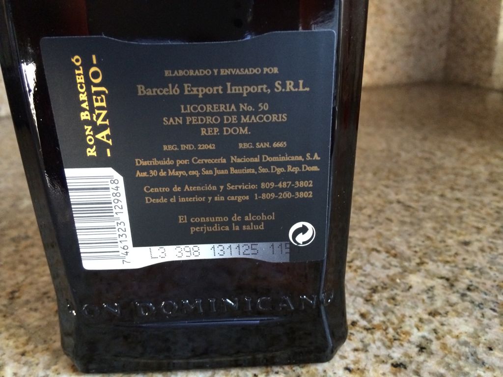 Rum Barcelo Añejo - Republica Dominicana (350 mL) alcohol collectible - Main Image 2