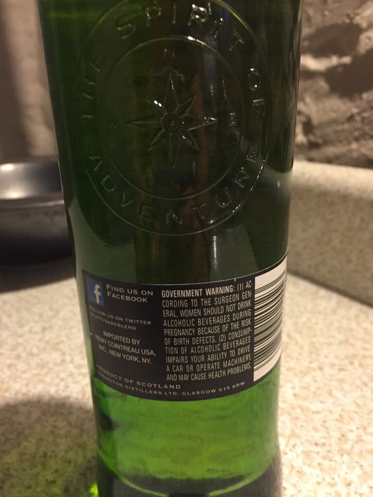 Cutty Sark Original Scots Whisky - Berry Brothers & Rudd (700 mL) alcohol collectible - Main Image 2