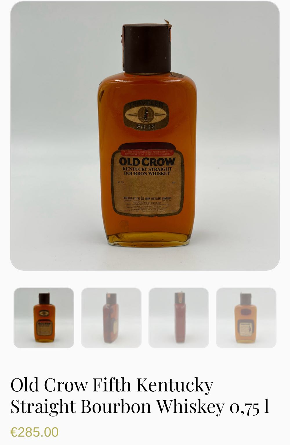 Old Crow 6yo Imp PEDRO DOMECQ - Old Crow Distillery Co. alcohol collectible - Main Image 3