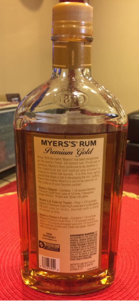 Myers’s Gold Rum - Myers & Son (750 mL) alcohol collectible - Main Image 2