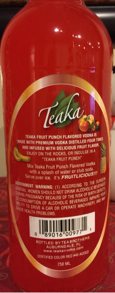 Teaka Fruit Punch Vodka - Teaka (750 mL) alcohol collectible - Main Image 2