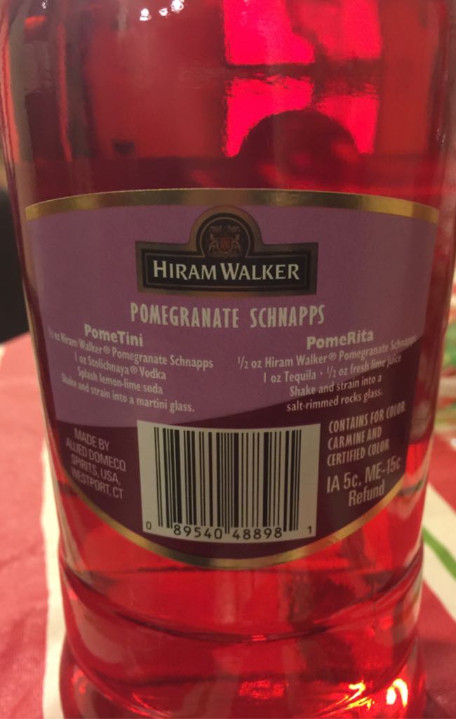 Hiram Walker Pomegranate Schnapps - Hiram Walker (1750 mL) alcohol collectible - Main Image 2