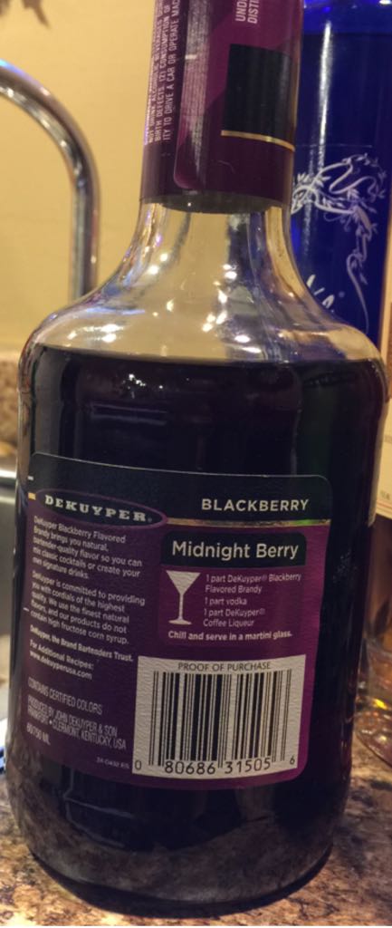 Dekuyper Blackberry Brandy - John Dekuper & Sons (750 mL) alcohol collectible - Main Image 2