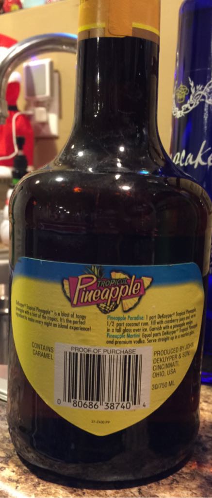 Dekuyper Tropical Pineapple - John Dekuper & Sons (750 mL) alcohol collectible - Main Image 2