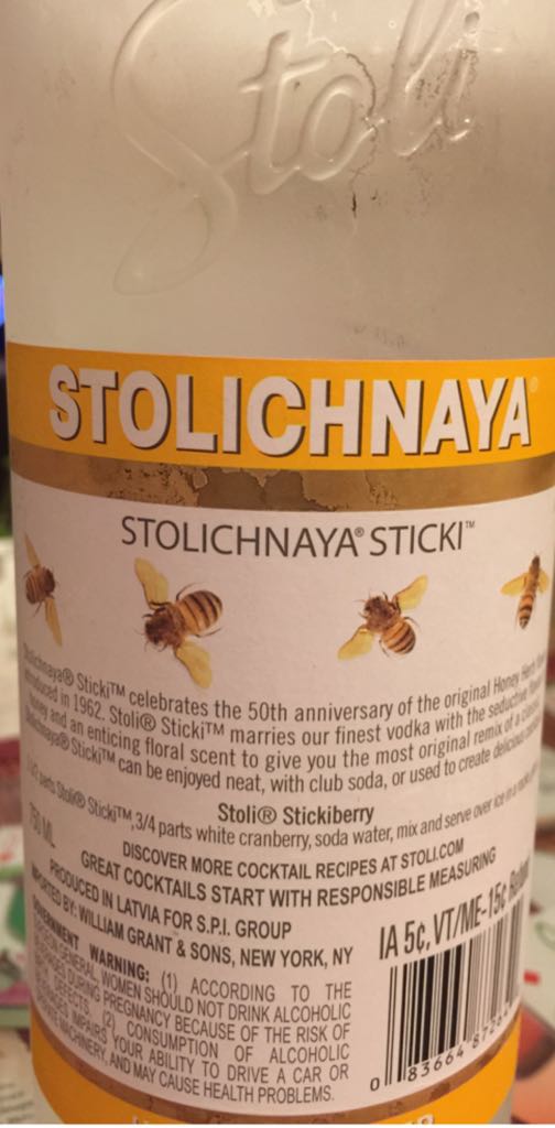 Stolichnaya Sticki Vodka - Stolichnaya (50 mL) alcohol collectible - Main Image 2