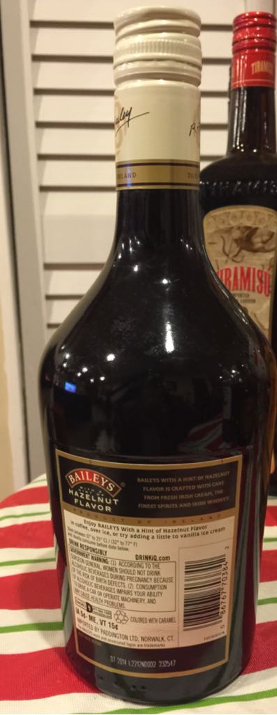 Bailey’s Irish Cream With Hazelnut - R&A Bailey & Co. (750 mL) alcohol collectible - Main Image 2